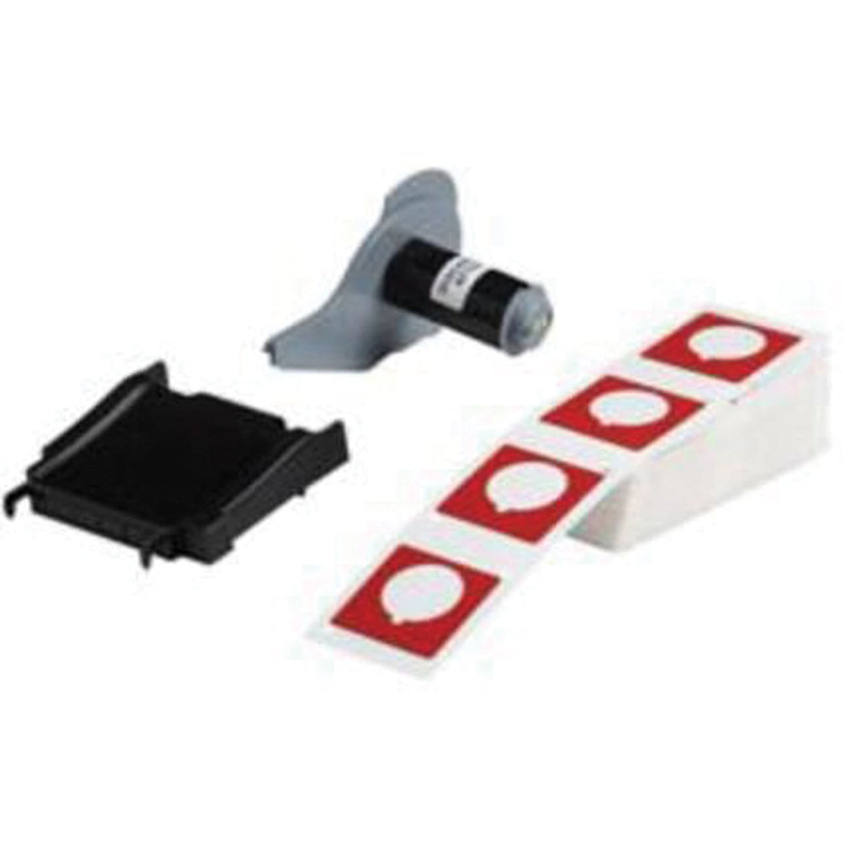 Raised Push-Button Panel Labels, Polyester, 1.8" L x 1.8" H, Red