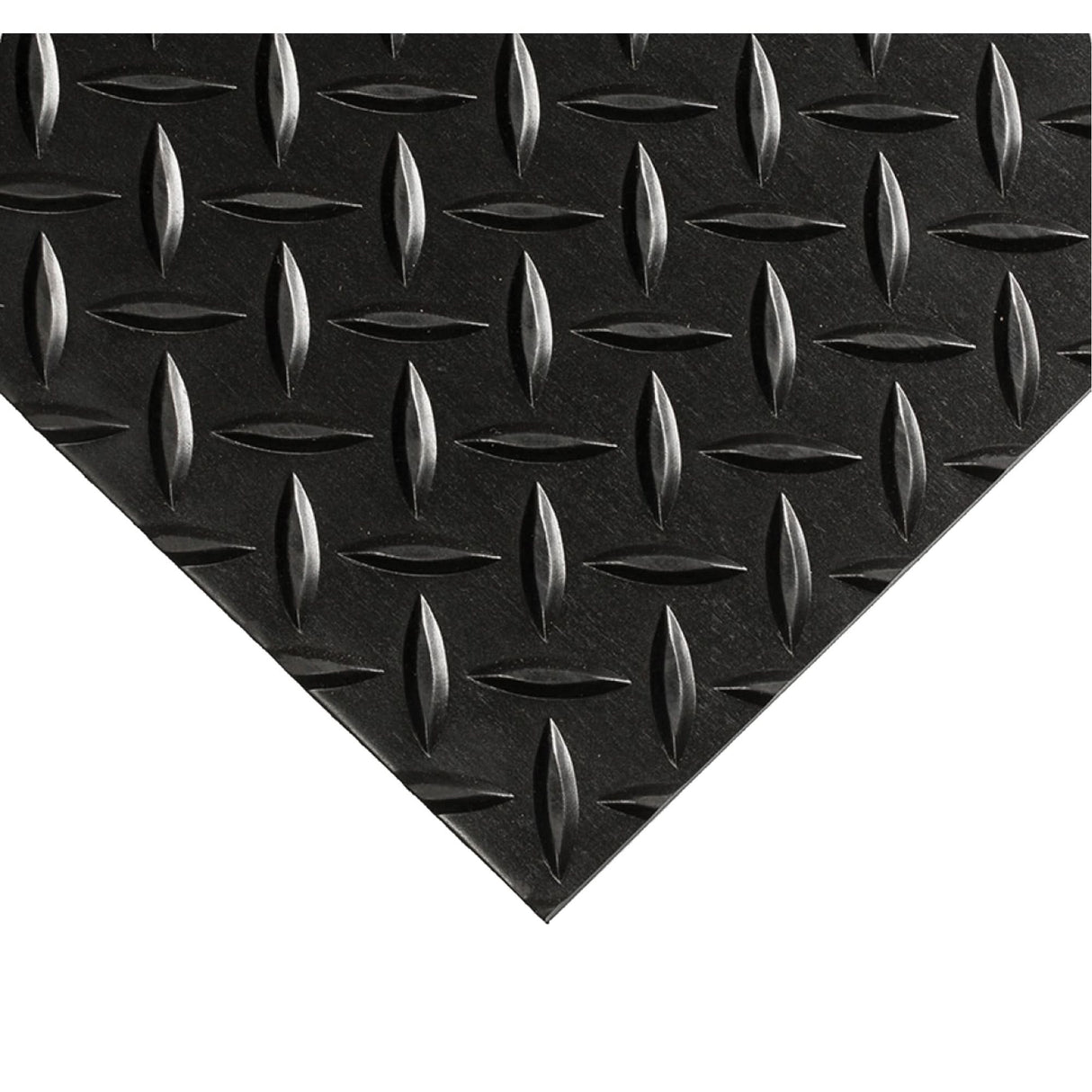 Diamond-Plate Switchboard Matting No.701, 3' W x 42' L, 1/4" Thickness, Black, PVC