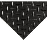 Diamond-Plate Switchboard Matting No.701, 3' W x 42' L, 1/4" Thickness, Black, PVC