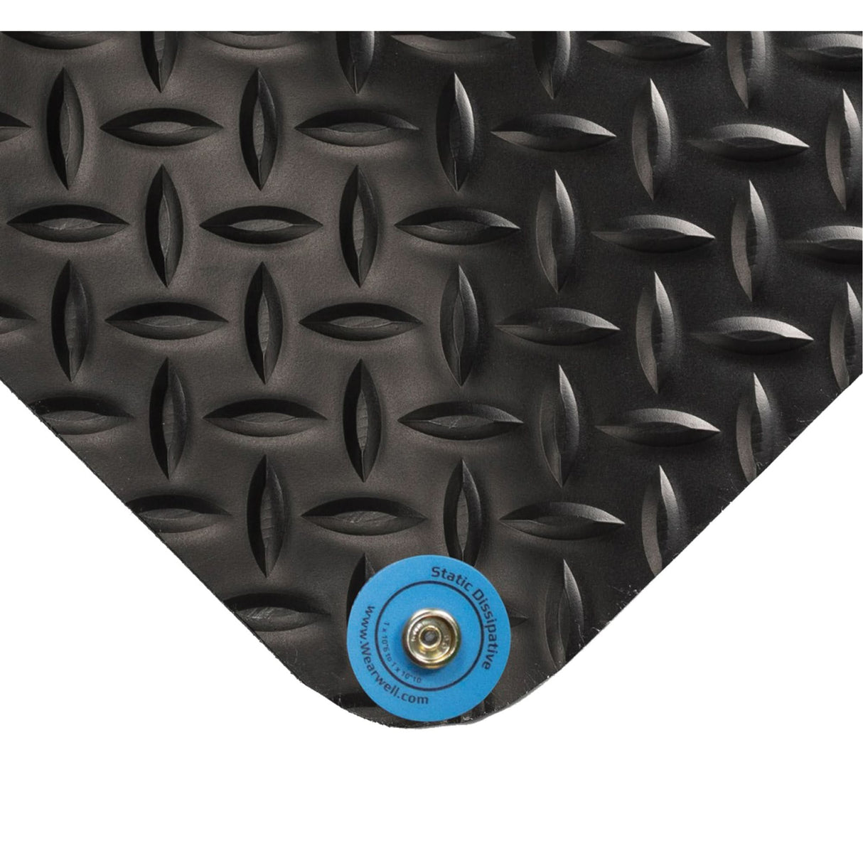 Electrically Conductive Mat No.786, 4' W x 75' L x 15/16" T, PVC, Diamond, Black