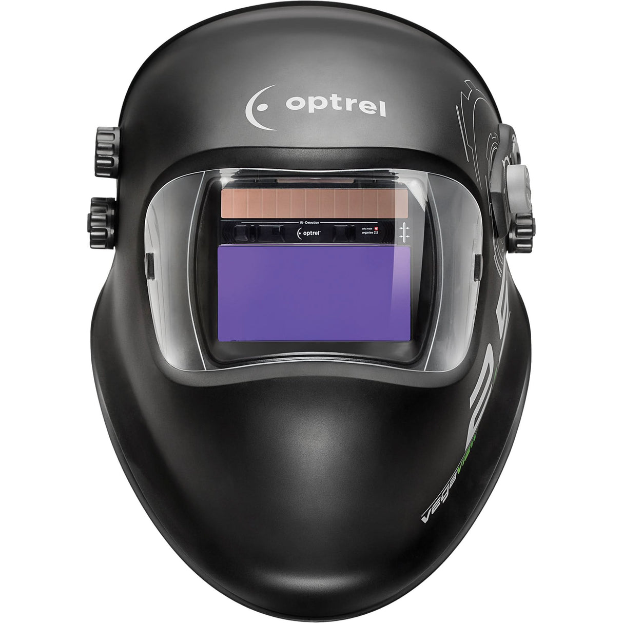 vegaview2.5 Welding Helmets, 3.94" L x 1.97" W View Area, 2.5/8 - 12 Shade Range, Black