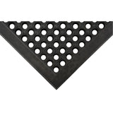 Anti-Fatigue Matting, Slotted, 3' x 5' x 7/8", Black, Natural Rubber