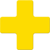 Armor Stripe Lean/5S Markers, Cross, 6" L x 6" W, Yellow, Plastic