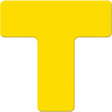 Armor Stripe Lean/5S Markers, T, 6" L x 6" W, Yellow, Plastic
