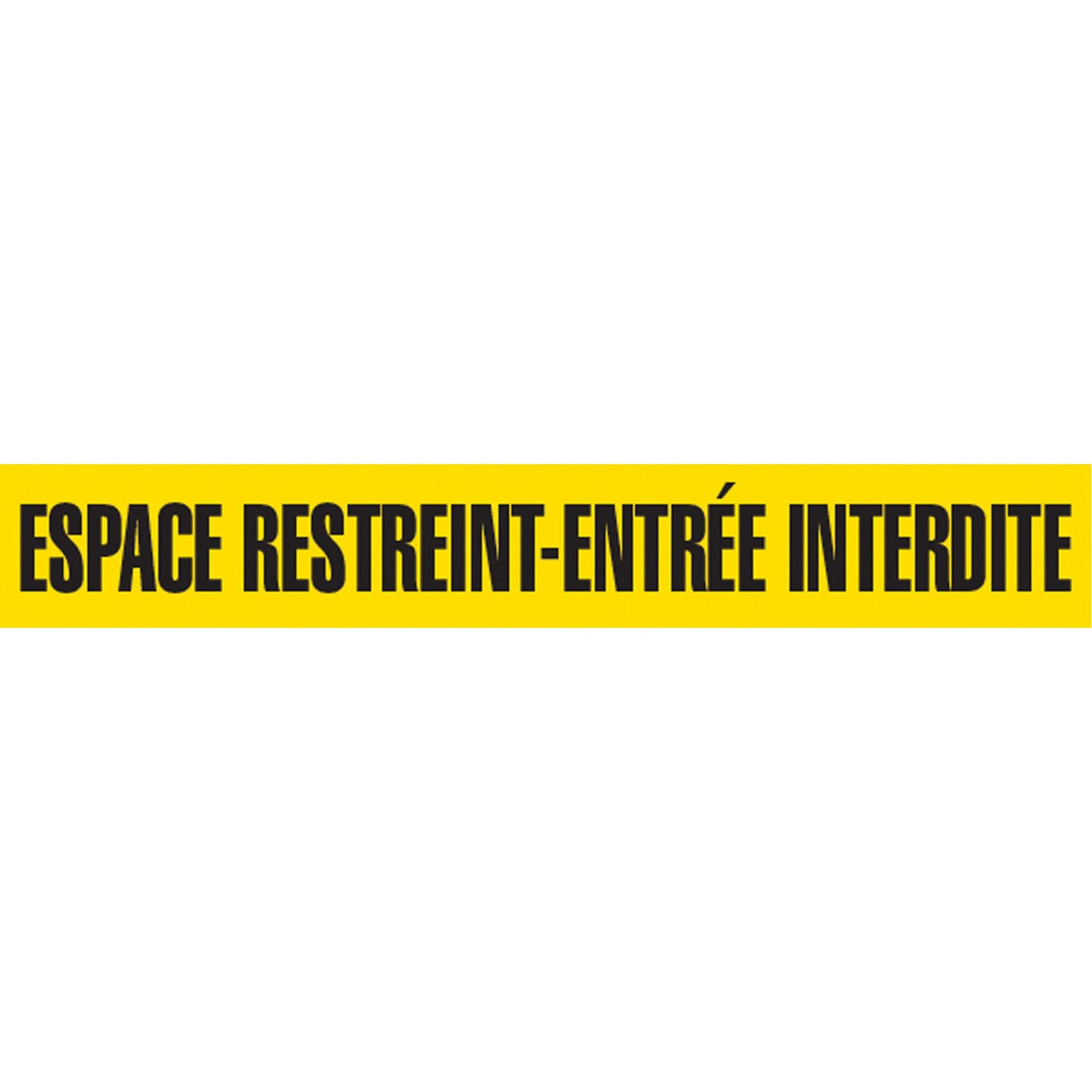 Barricade Tape, French, 3" W x 1000' L, 3 mils, Black on Yellow