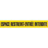 Barricade Tape, French, 3" W x 1000' L, 3 mils, Black on Yellow