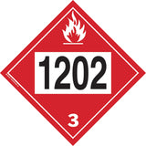1202 Fuel Oil Flammable Liquid TDG Placard, Plastic/Vinyl