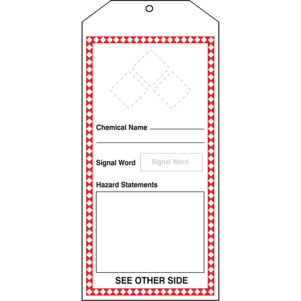 GHS Jumbo Tags, Cardstock, 3-7/8" W x 8-1/2" H, English