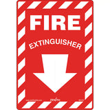 Fire Extinguisher Safety Sign, 10" x 7", Vinyl, English with Pictogram