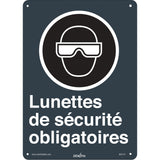 Lunettes de sécurité CSA Standard Safety Sign, 14" x 10", Plastic, French with Pictogram