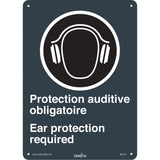 Ear Protection / Protection Auditive CSA Standard Safety Sign, 14" x 10", Plastic, Bilingual with Pictogram