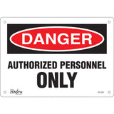 "Authorized Personnel Only" Sign, 7" x 10", Plastic, English
