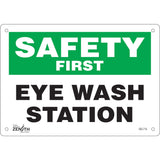 "Eye Wash Station" Sign, 7" x 10", Aluminum, English