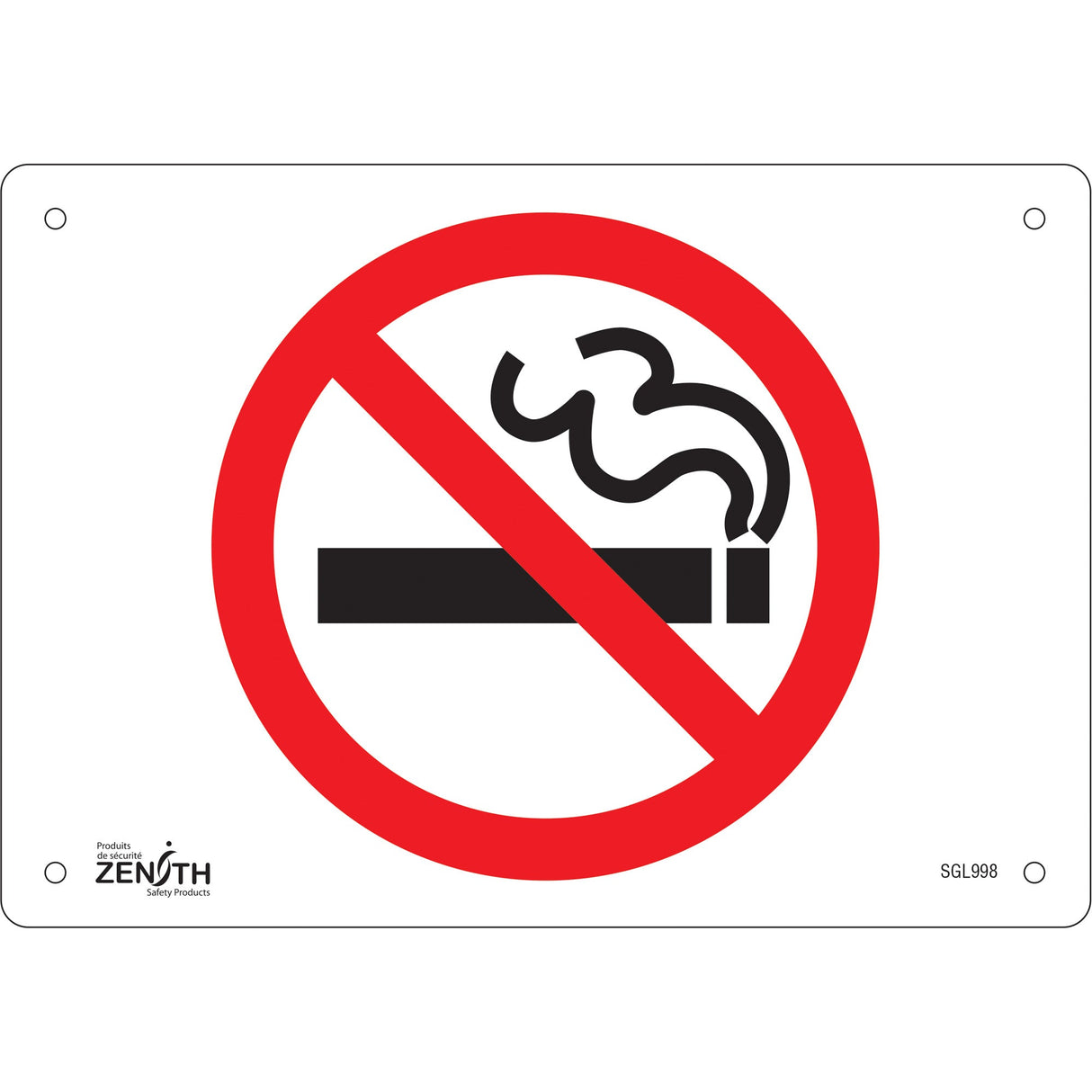 "No Smoking" Sign, 7" x 10", Plastic, Pictogram