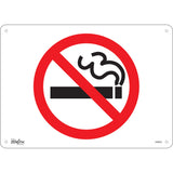 "No Smoking" Sign, 10" x 14", Aluminum, Pictogram