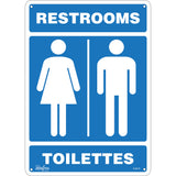 "Restrooms - Toilettes" Sign