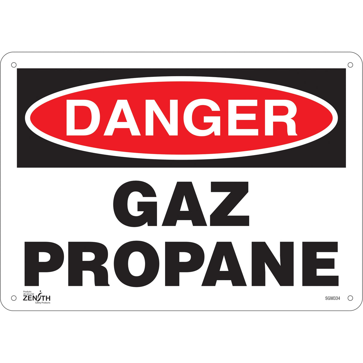 "Gaz Propane" Sign, 10" x 14", Aluminum, French