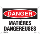 "Matières Dangereuses" Sign, 7" x 10", Plastic, French