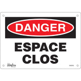 "Espace Clos" Sign, 7" x 10", Plastic, French
