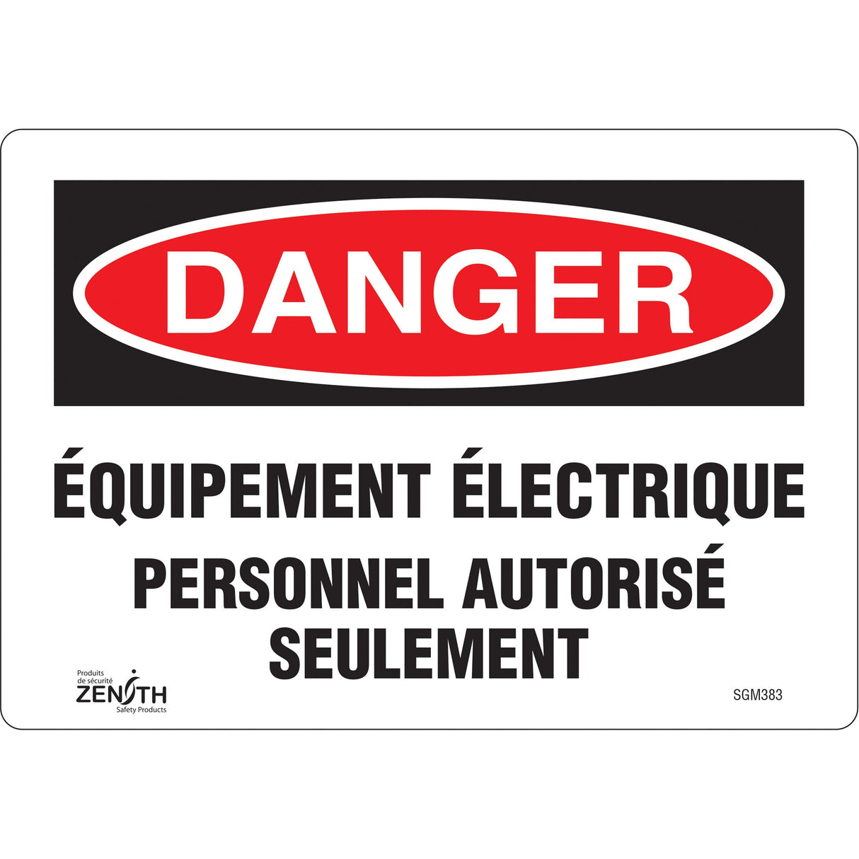 "Équipement Électrique" Sign, 7" x 10", Vinyl, French