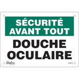 "Douche Oculaire" Sign, 7" x 10", Plastic, French