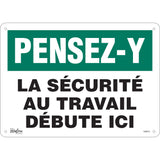 "La Sécurité au Travail" Sign, 10" x 14", Aluminum, French