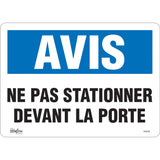 "Ne Pas Stationner" Sign, 10" x 14", Vinyl, French