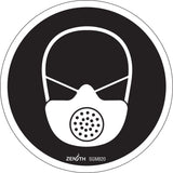Respiratory Protection Required CSA Standard Safety Sign, 6" x 6", Vinyl, Pictogram