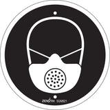 Respiratory Protection Required CSA Standard Safety Sign, 6" x 6", Plastic, Pictogram