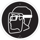 Face Protection Required CSA Standard Safety Sign, 12" x 12", Plastic, Pictogram