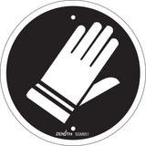 Hand Protection Required CSA Standard Safety Sign, 6" x 6", Plastic, Pictogram
