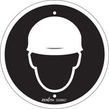 Hardhat Protection Required CSA Standard Safety Sign, 6" x 6", Plastic, Pictogram