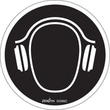 Hearing Protection Required CSA Standard Safety Sign, 6" x 6", Vinyl, Pictogram