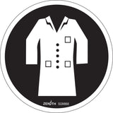 Lab Coat Required CSA Standard Safety Sign, 6" x 6", Vinyl, Pictogram