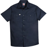 Short-Sleeved Twill Work Shirt, Men's, 2X-Large (Tall), Navy Blue