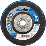 BlueFire® Flap Disc, 5" x 5/8"-11, Type 29, 80 Grit, Zirconia Alumina