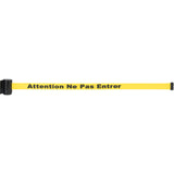 Magnetic Tape Cassette for Build-Your-Own Crowd Control Barrier, Attention ne pas entrer, 7', Yellow Tape