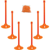Light-Duty Stanchion & Chain Kit, 41" High, Orange