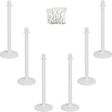 Medium-Duty Stanchion & Chain Kit, 40" High, White
