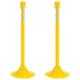 Light-Duty Reflective Stanchion Set, 41" High, Yellow