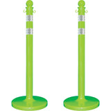Medium-Duty Reflective Stanchion Set, 40" High, Green