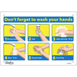 "Don't Forget to Wash Your Hands" Pictogram Sign, 7" x 10", Plastic, English with Pictogram