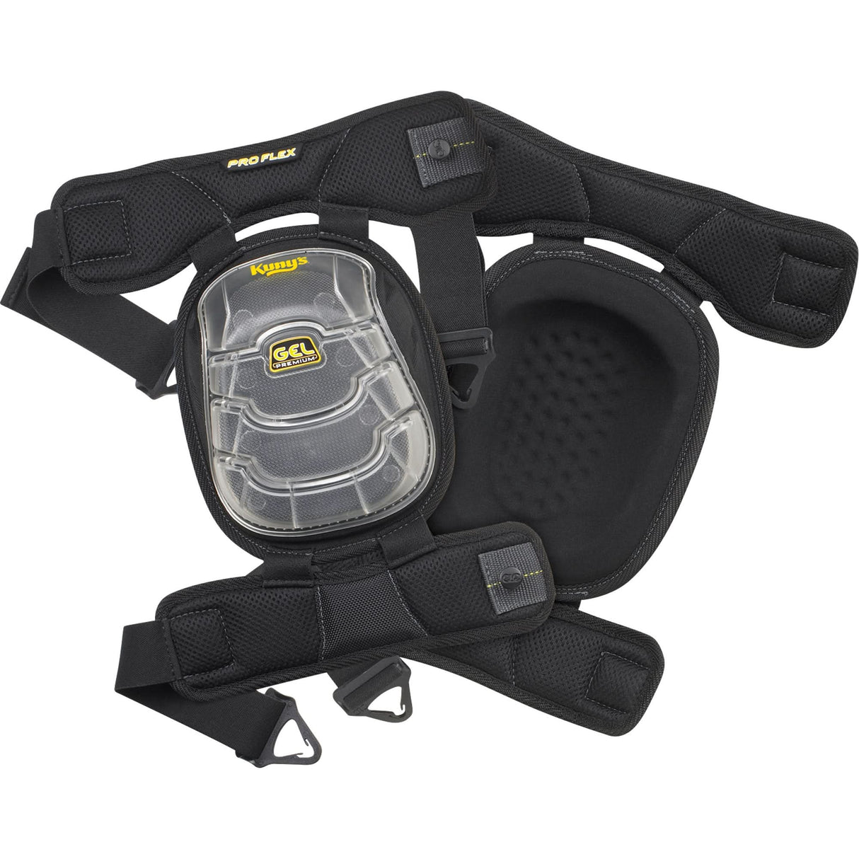 Gel-Tek™ Stabili-Cap™ Articulated Kneepads, Buckle Style, Plastic Caps, Gel Pads