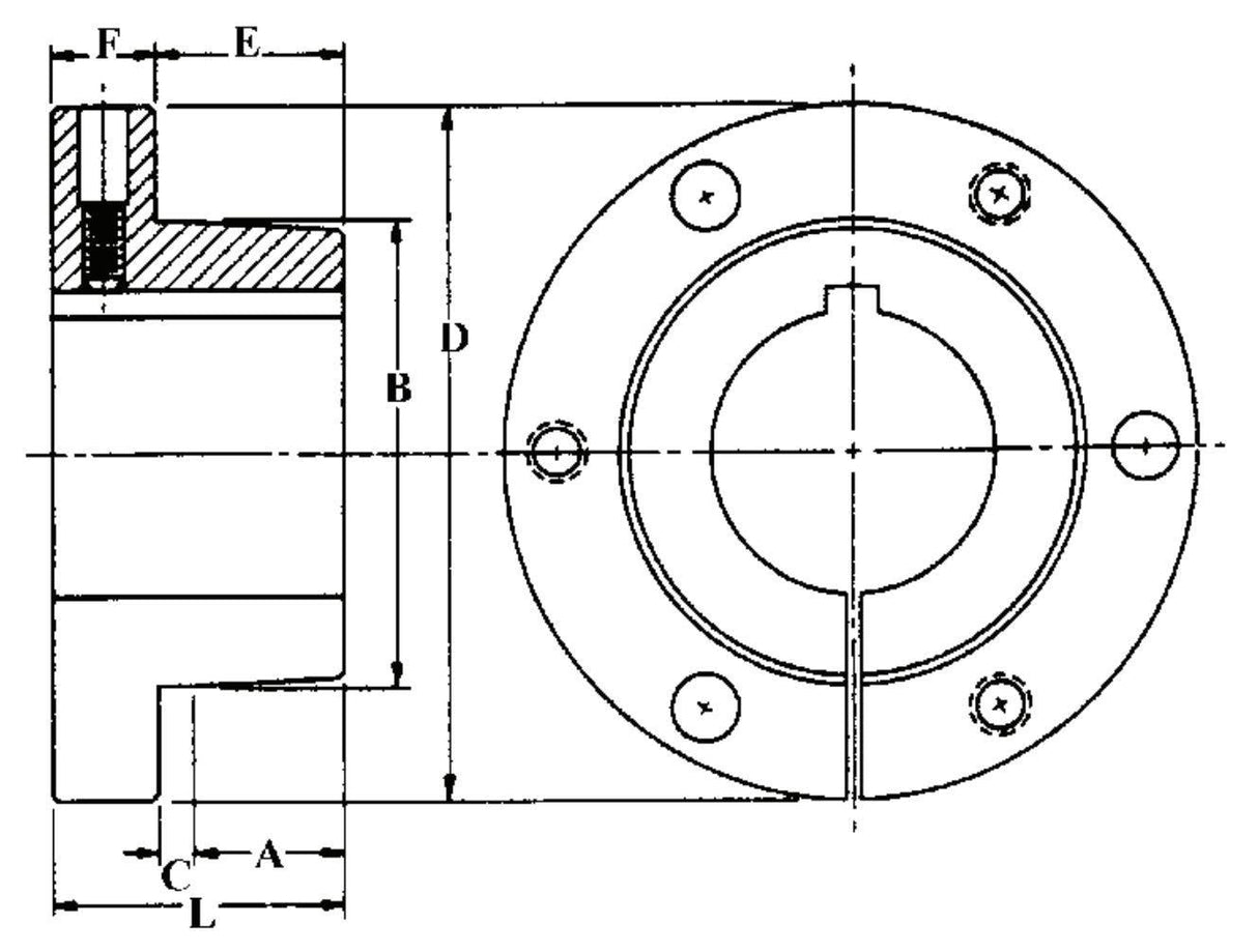 SH-7/8 QD Bushing, 7/8" Bore