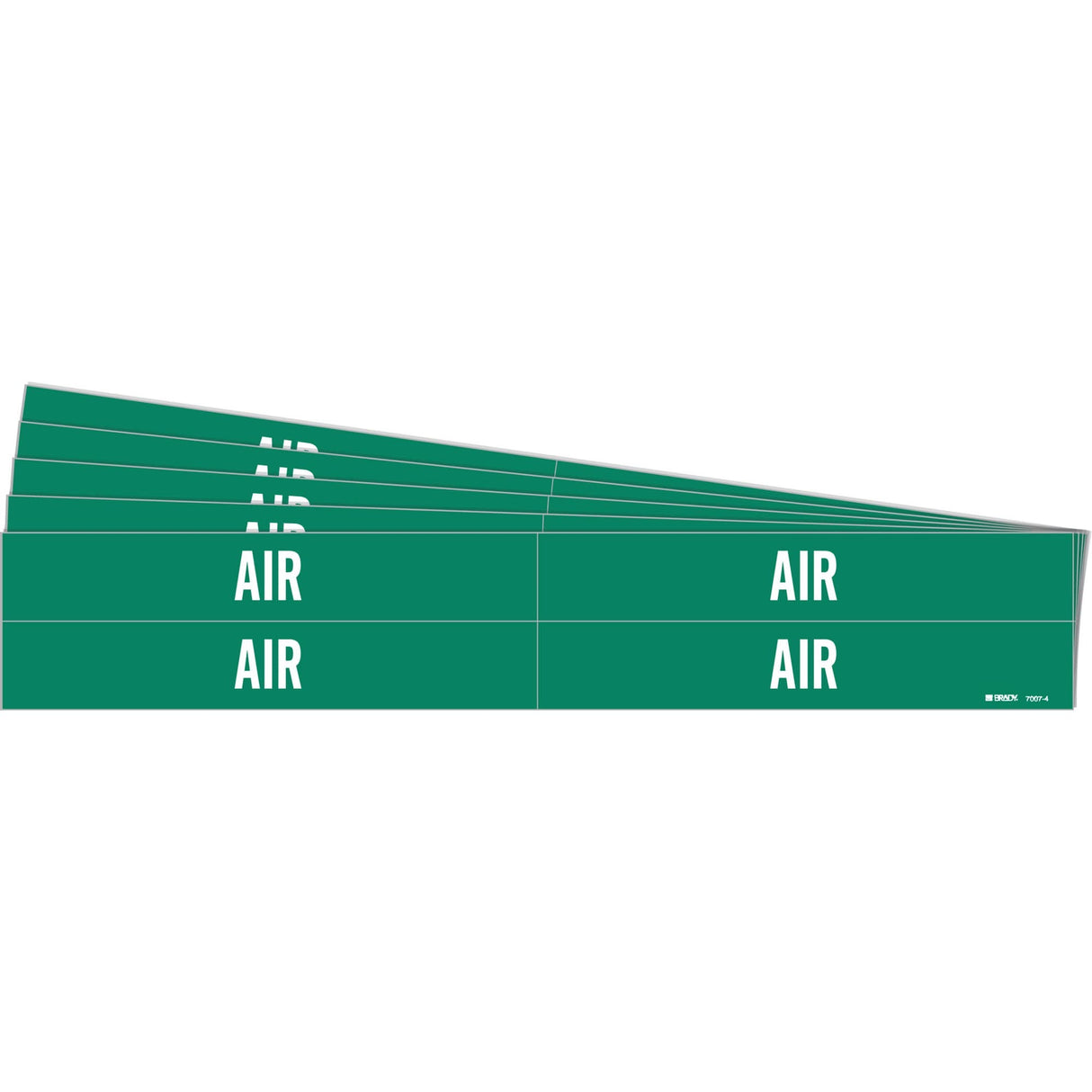 "Air" Pipe Markers, Self-Adhesive, 1-1/8" H x 7" W, White on Green