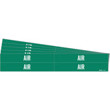 "Air" Pipe Markers, Self-Adhesive, 1-1/8" H x 7" W, White on Green