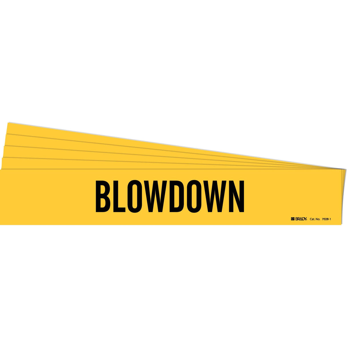 "Blow Down" Pipe Marker, Self-Adhesive, 2-1/4" H x 14" W, Black on Yellow