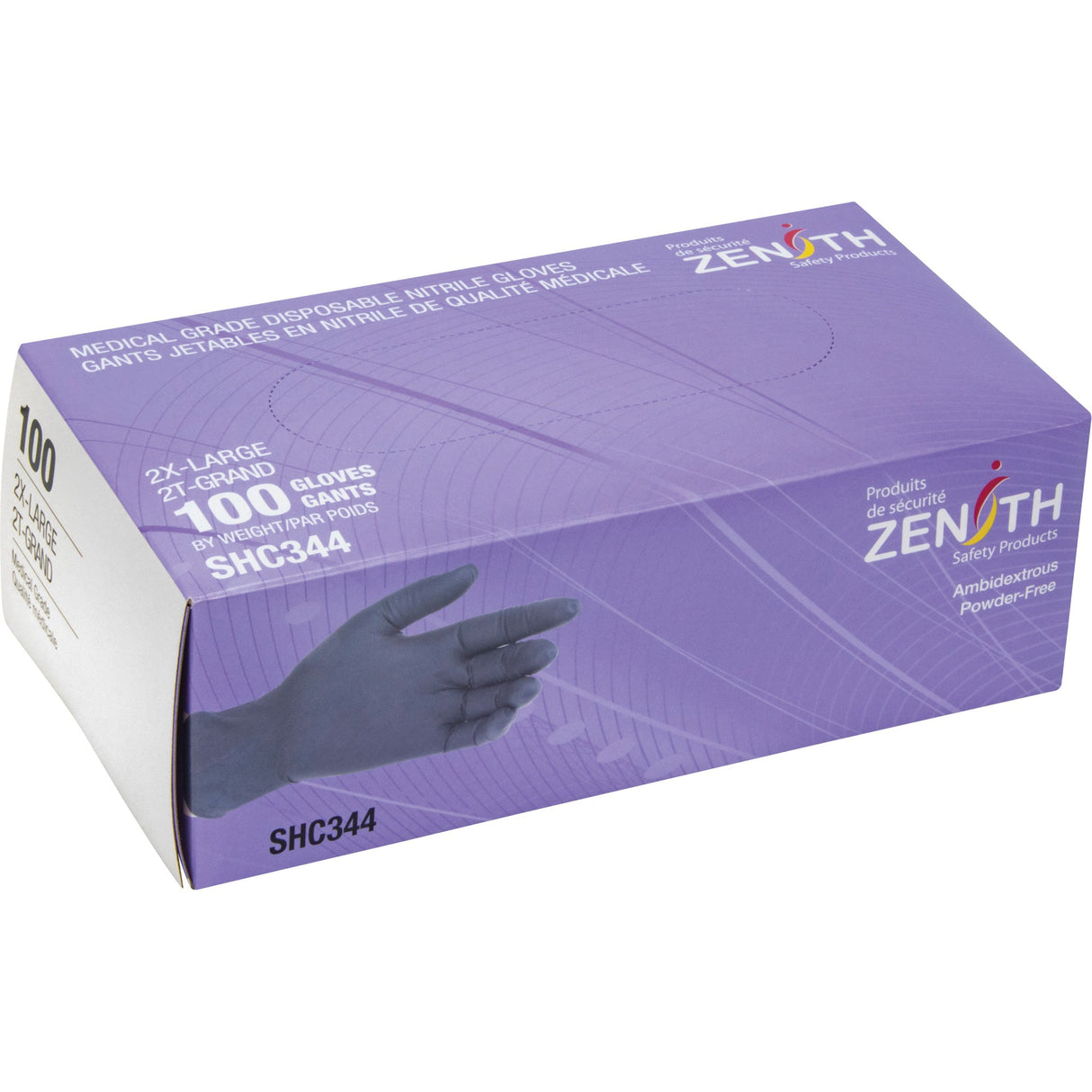 Medical Grade Disposable Gloves, 2X-Large, Nitrile, 6-mil, Powder-Free, Black, Class 2