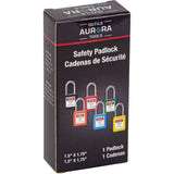 Lock for Lockouts, Safety Padlock, Keyed Different, Thermoplastic, 1-1/2" Width