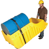 Drum Dolly, 26.5" L x 26.5" W x 5" H, 800 US gal. Spill Cap.